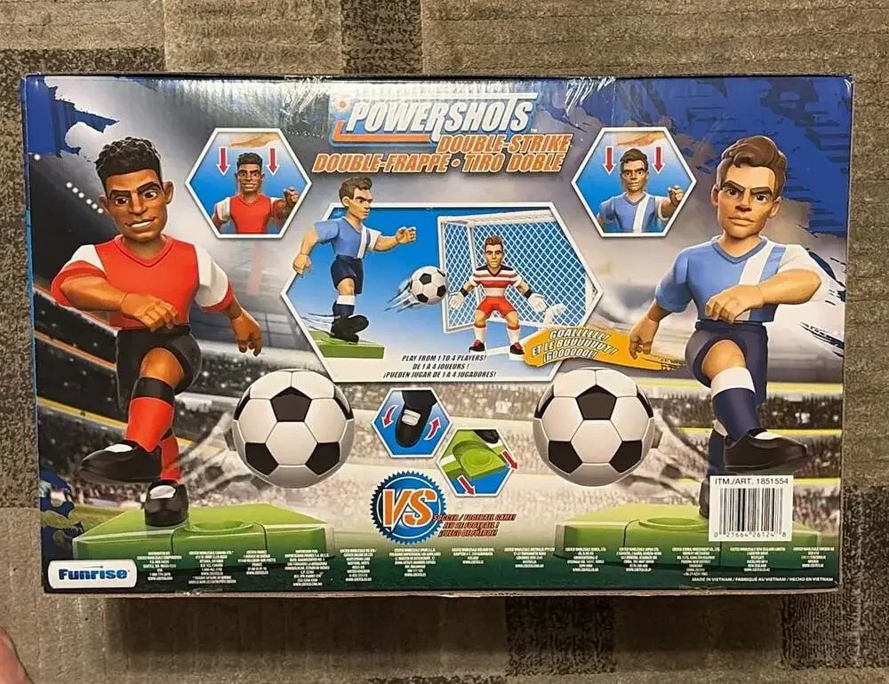 PowerShots Double-Strike Mini Soccer Game Set w/ 4 Figures & 2 Goals New